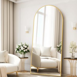 Full Length Mirrors 71"x32" Arched Full Body Mirror Black Arch Mirror Arched Floor Mirror Bathroom Vanity Mirror Frosted Metal Frame Anti-Rust Tempered Glass for Bedroom Entryway Living/Dressing Room